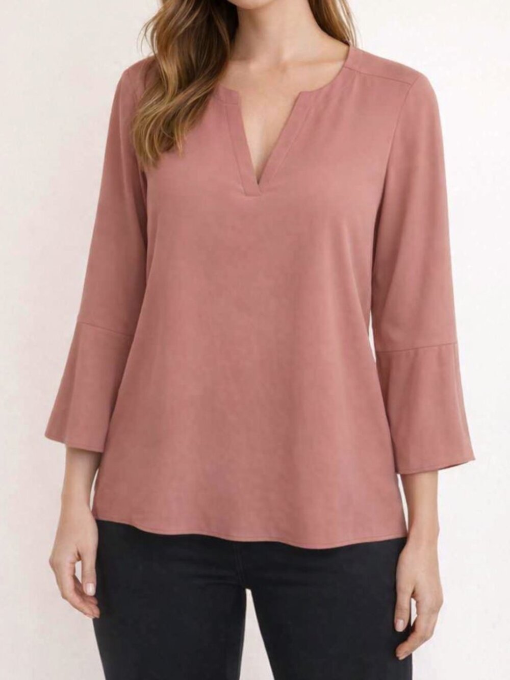Violet & Claire Bell Sleeves Blouse Top Shirt Dusty Rose Salmon Size 2X